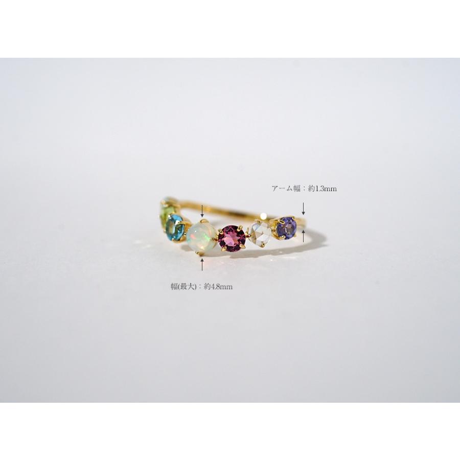 K18 イリス リング レディース アミュレット マルチカラー 18K 18金 Pt ゴールド プラチナ オパール ピンクトルマリン rph36990522の画像