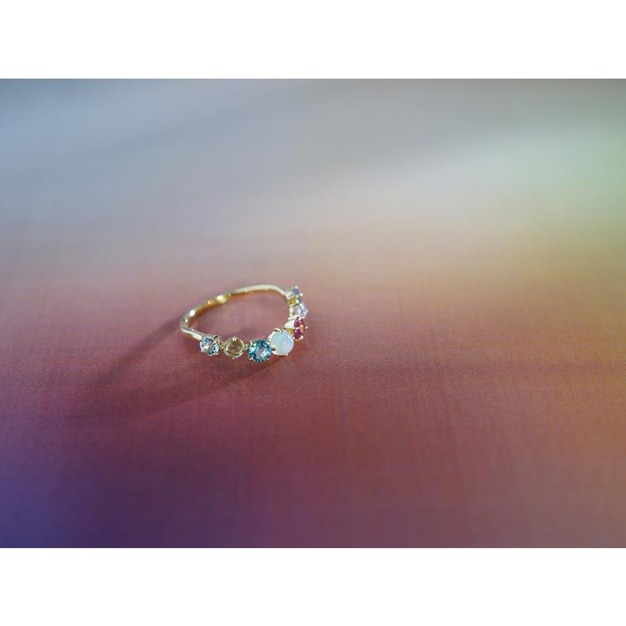 K18 イリス リング レディース アミュレット マルチカラー 18K 18金 Pt ゴールド プラチナ オパール ピンクトルマリン rph36990522の画像