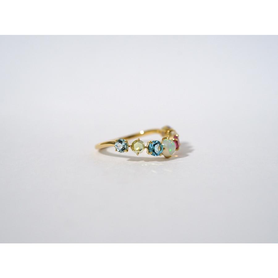 K18 イリス リング レディース アミュレット マルチカラー 18K 18金 Pt ゴールド プラチナ オパール ピンクトルマリン rph36990522の画像