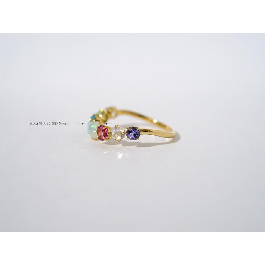 K18 イリス リング レディース アミュレット マルチカラー 18K 18金 Pt ゴールド プラチナ オパール ピンクトルマリン rph36990522の画像