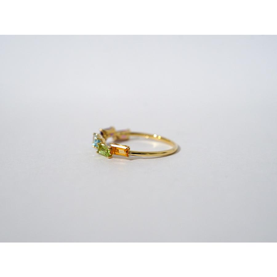 K18 アルブム リング レディース バケットカット マルチカラー 18K 18金 Pt カラーストーン パワーストーン アメジスト rph36992722の画像