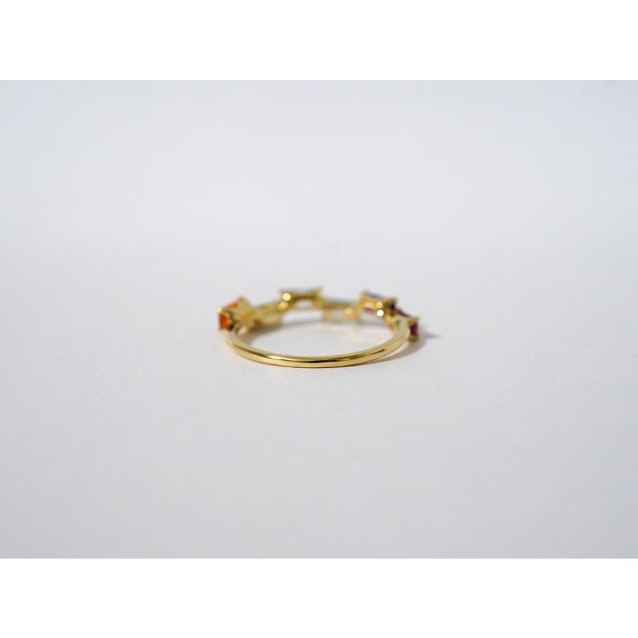 K18 アルブム リング レディース バケットカット マルチカラー 18K 18