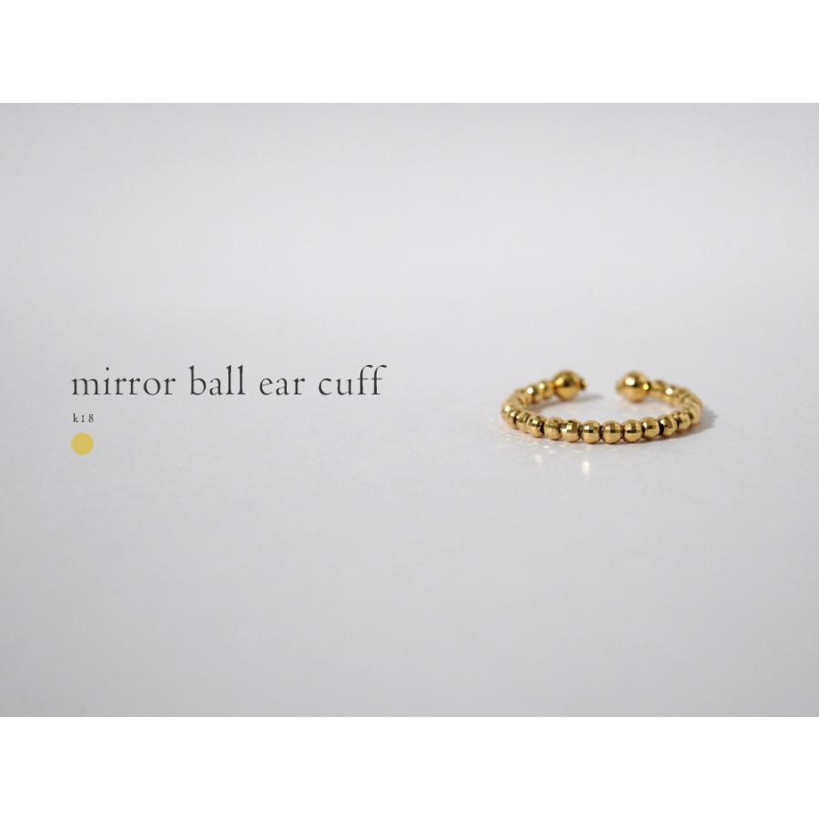片耳販売】 K18 ミラーボール イヤーカフ & リング 2way レディース