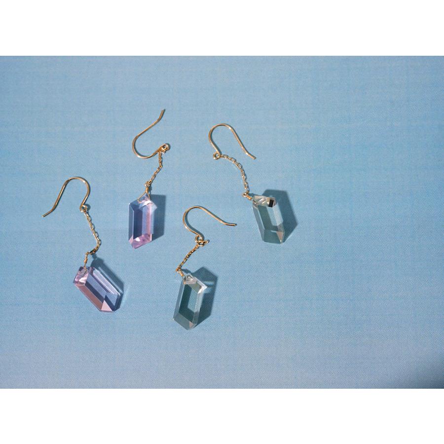K18 アクア ピアス レディース アメシスト フックピアス ピンク 