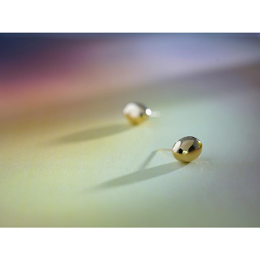 750ゴールド 18kゴールド楕円形ビーズ 約1g K18 ファーバ ピアス レディース 女性用 ゴールド 18K 18金 楕円 球体