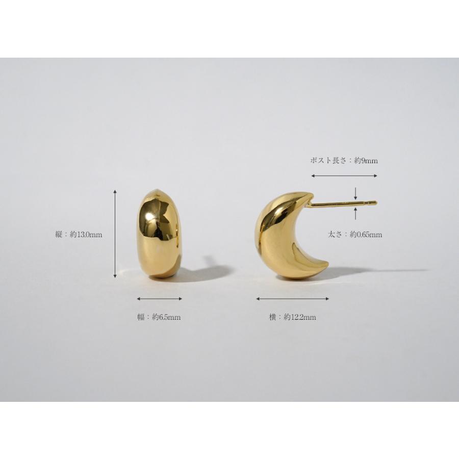 K18 ルナエ ピアス レディース 女性用 ゴールド 地金 18K 18金 月 ムーン 三日月 スタッドピアス 金属アレルギー対応 rpa2275223の画像