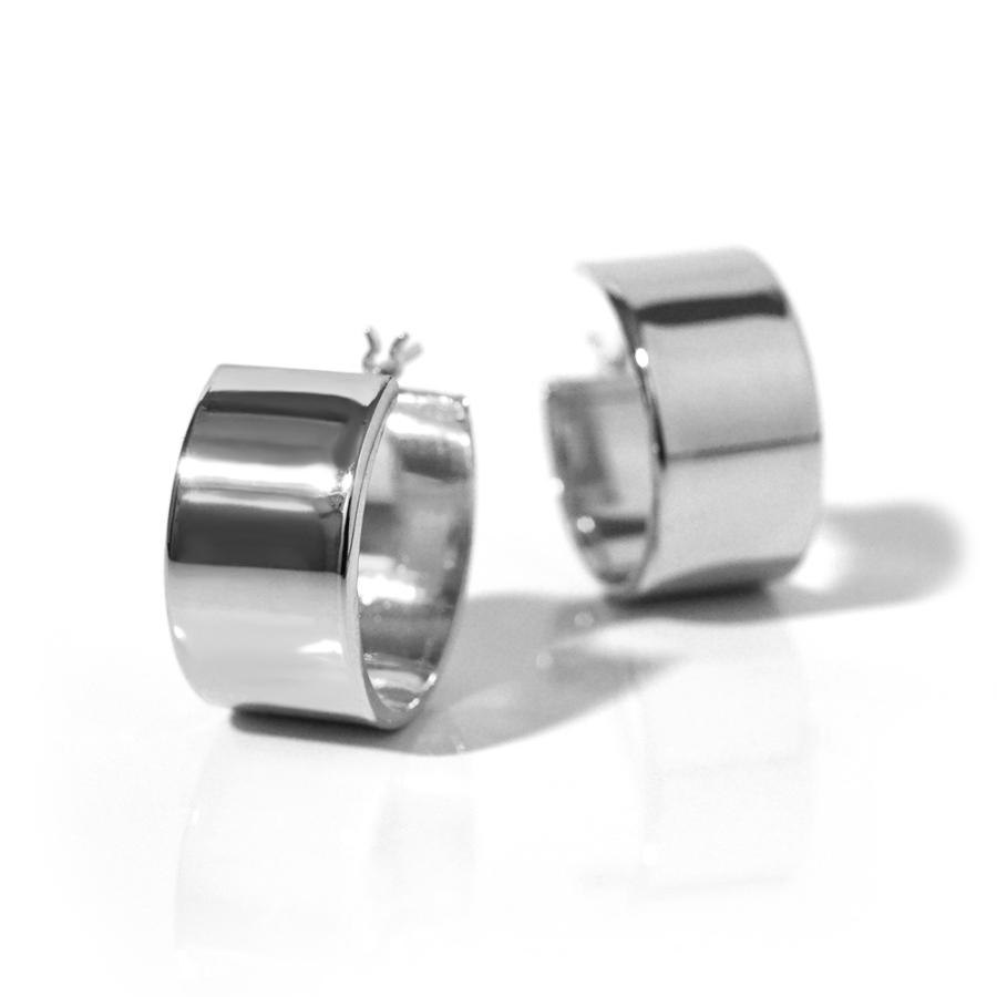 K18 フラッター フープピアス 15mmx8mm レディース 幅広 18K 18金 Pt