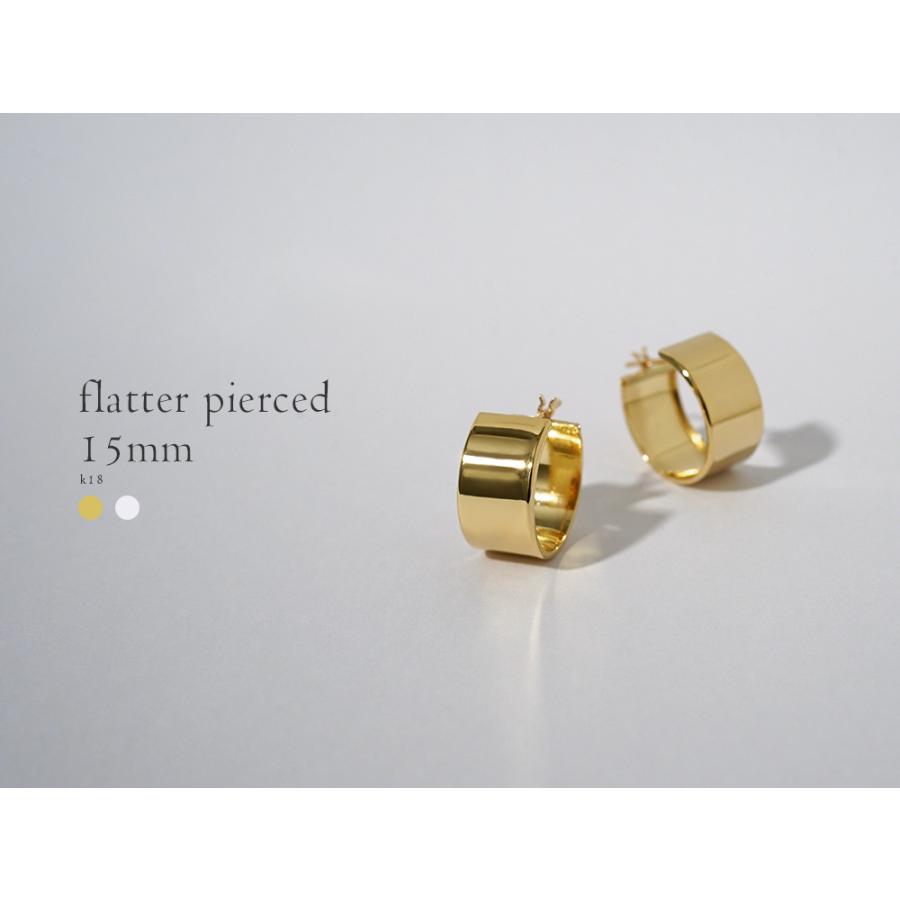 K18 フラッター フープピアス 15mmx8mm レディース 幅広 18K 18金 Pt