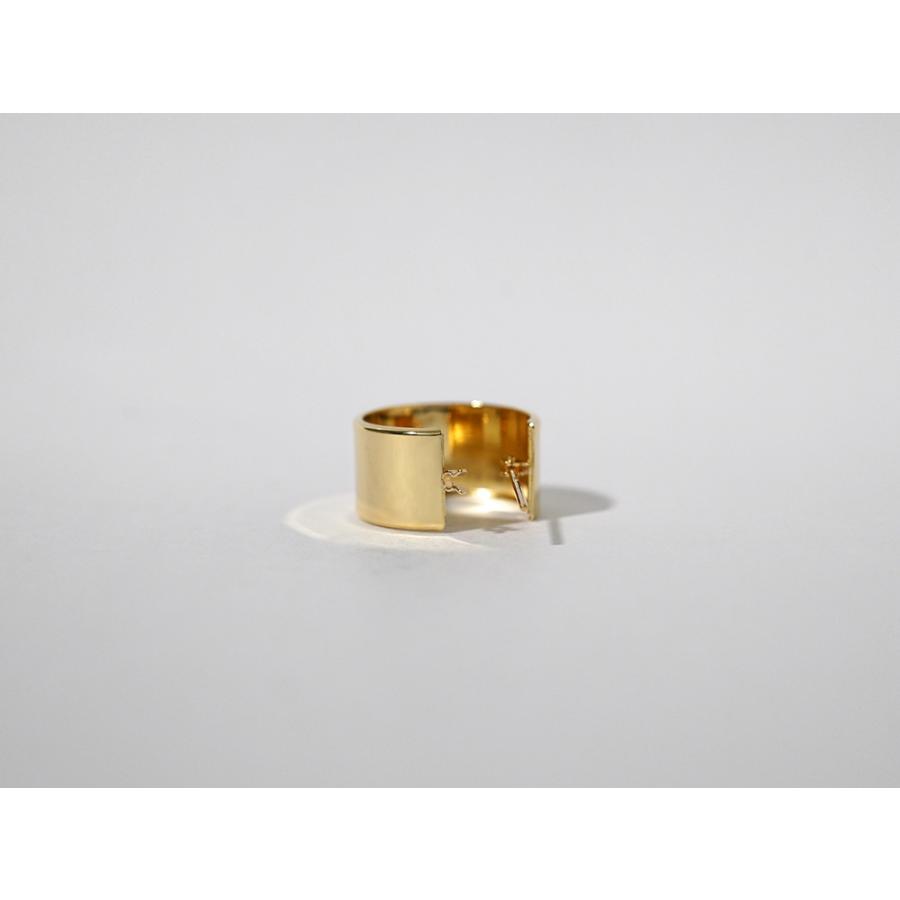 K18 フラッター フープピアス 15mmx8mm レディース 幅広 18K 18金 Pt プラチナ 大きい フラットバンド 平打ちピアス rpakr216123の画像