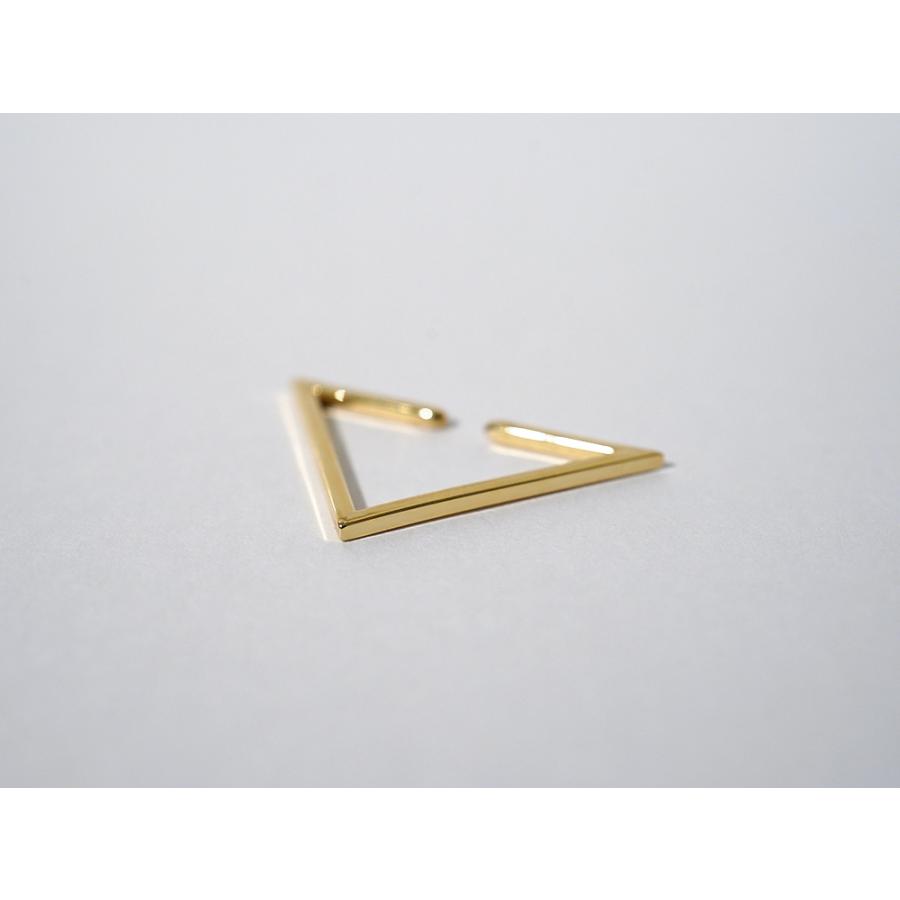 【片耳販売】 K18 ワイド トライアングル イヤーカフ レディース 女性用 18K 18金 ゴールド 地金 フープピアス 三角形 rpa2270623の画像