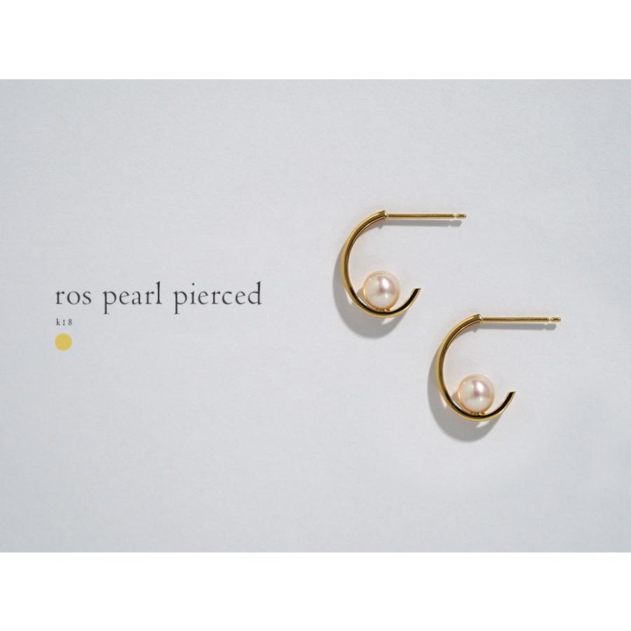 K18 ロス パール ピアス レディース 真珠ピアス 5mm 18K 18金 スタッドピアス フープピアス パールピアス サティーナ rph43705923の画像