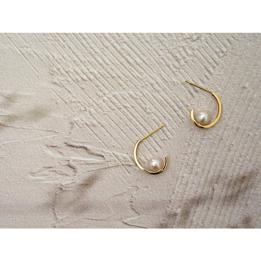 K18 ロス パール ピアス レディース 真珠ピアス 5mm 18K 18金 スタッドピアス フープピアス パールピアス サティーナ rph43705923の画像