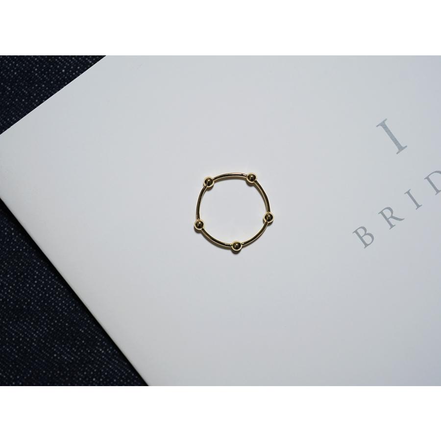 K18 パフ リング レディース 18K 18金 球体 ボール スキンジュエリー フルデザイン スタックリング シンプル 指輪  rph27046022の画像