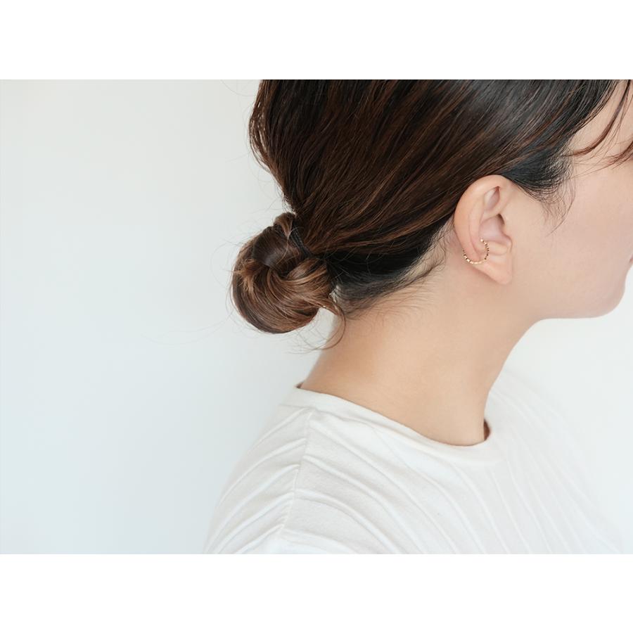 【片耳販売】 K18 ハニカム イヤーカフ レディース 女性用 18K 18金 Pt プラチナ ゴールド 地金 フープピアス イヤカフ rph43711423の画像