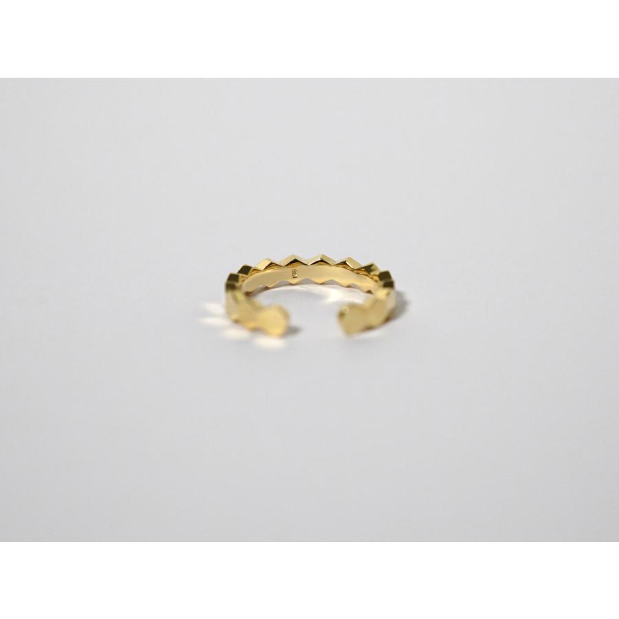 【片耳販売】 K18 ハニカム イヤーカフ レディース 女性用 18K 18金 Pt プラチナ ゴールド 地金 フープピアス イヤカフ rph43711423の画像