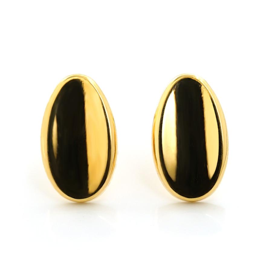 K18 グッタ ピアス レディース 女性用 18K 18金 鏡面 オーバル 楕円 丸