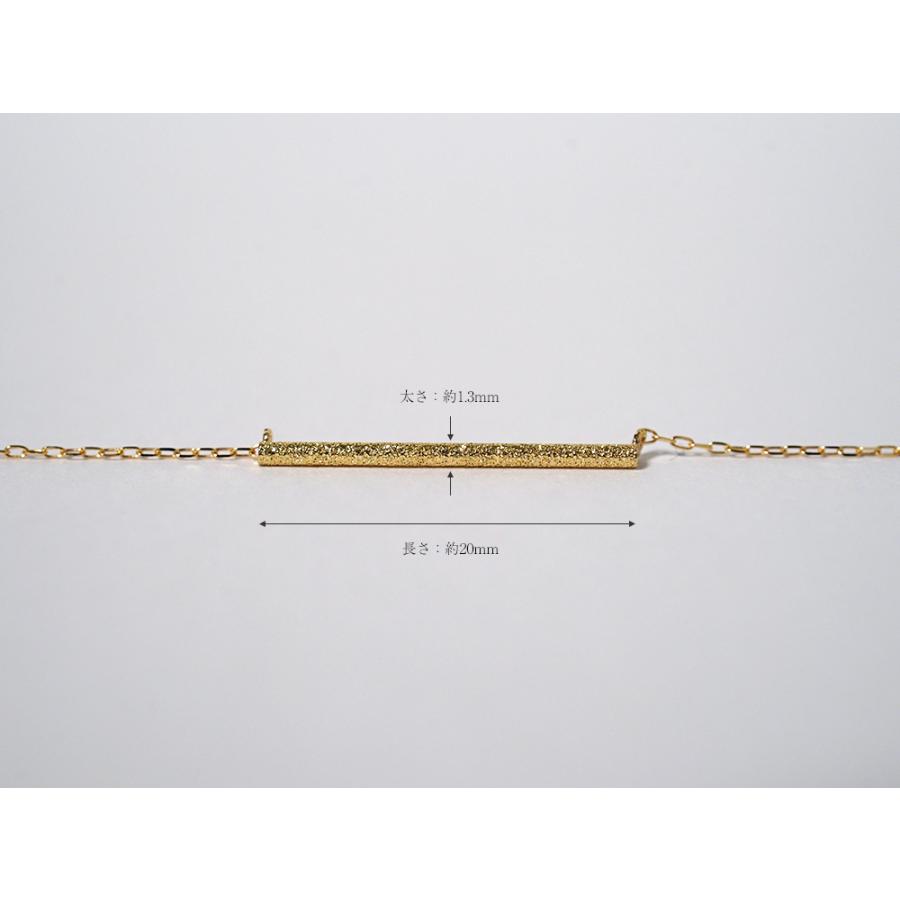 K18 アウレア ネックレス レディース 18K 18金 スターダスト加工 スキンジュエリー 地金 パイプ バー ゴールドネックレス rph63531421の画像