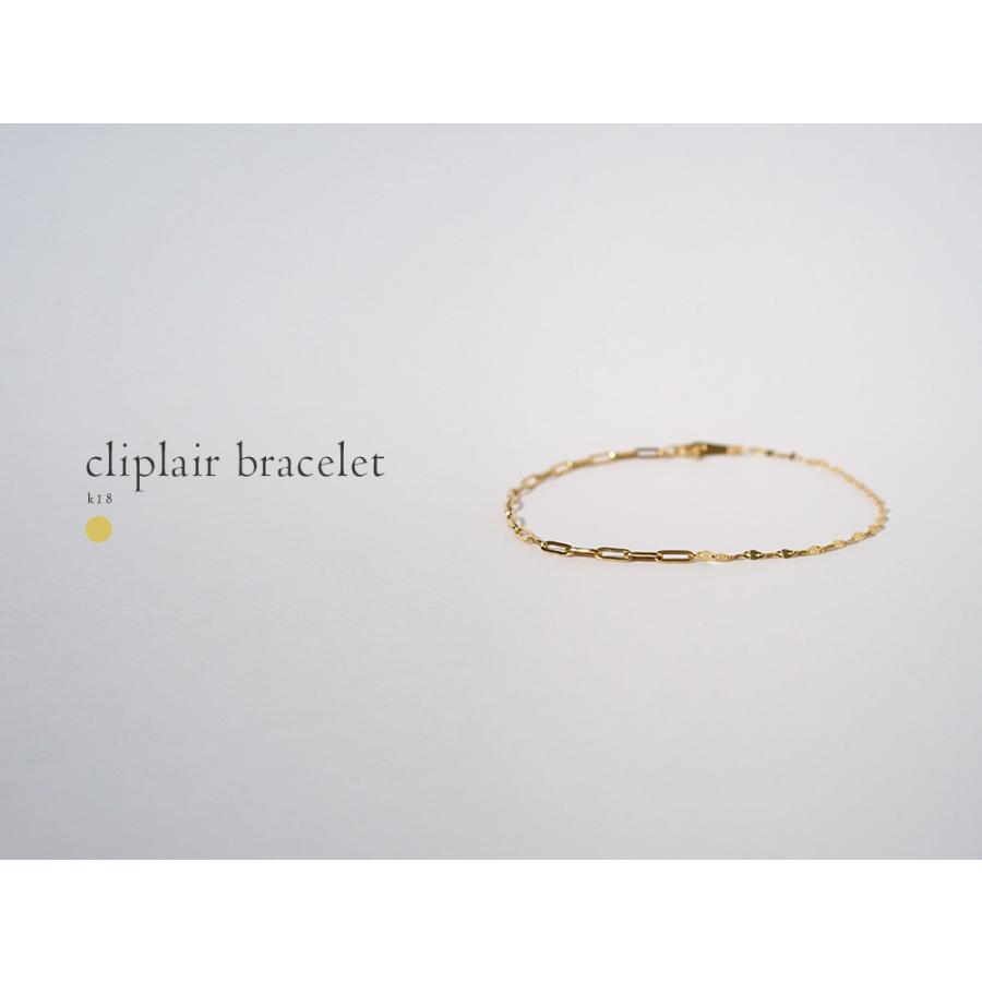 K18 クリップレア ブレスレット レディース 女性用 18K 18金 地金 コンビデザイン ペーパークリップチェーン rpu200124の画像