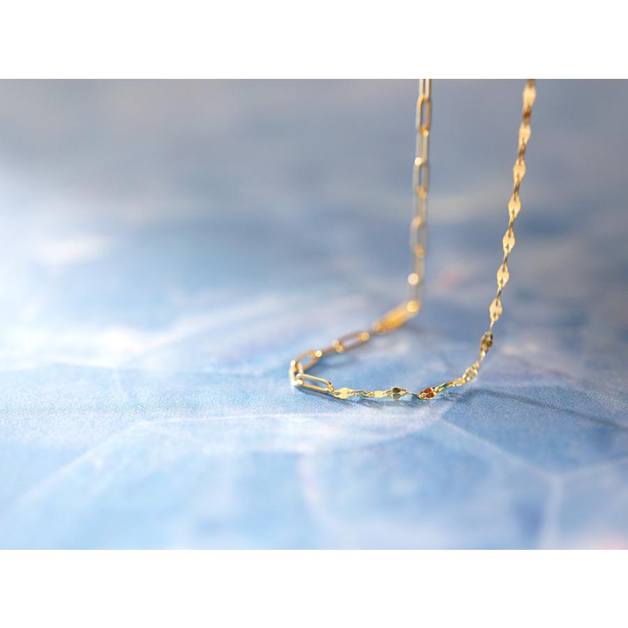 K18 クリップレア ブレスレット レディース 女性用 18K 18金 地金 コンビデザイン ペーパークリップチェーン rpu200124の画像