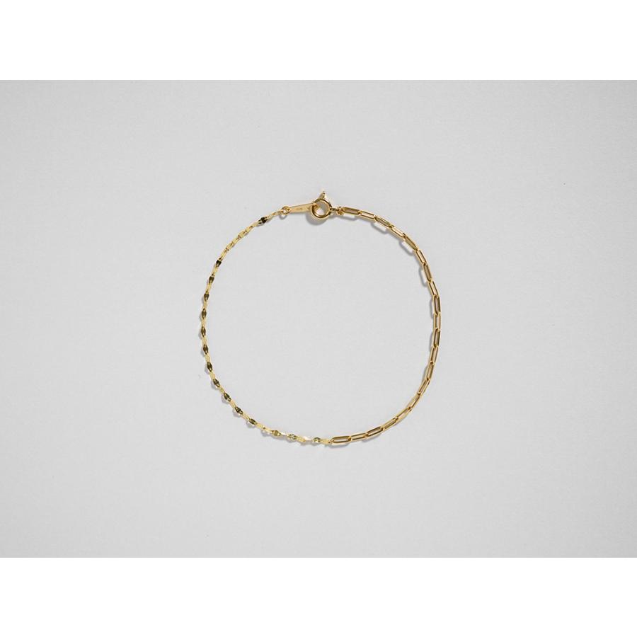 K18 クリップレア ブレスレット レディース 女性用 18K 18金 地金 コンビデザイン ペーパークリップチェーン rpu200124の画像