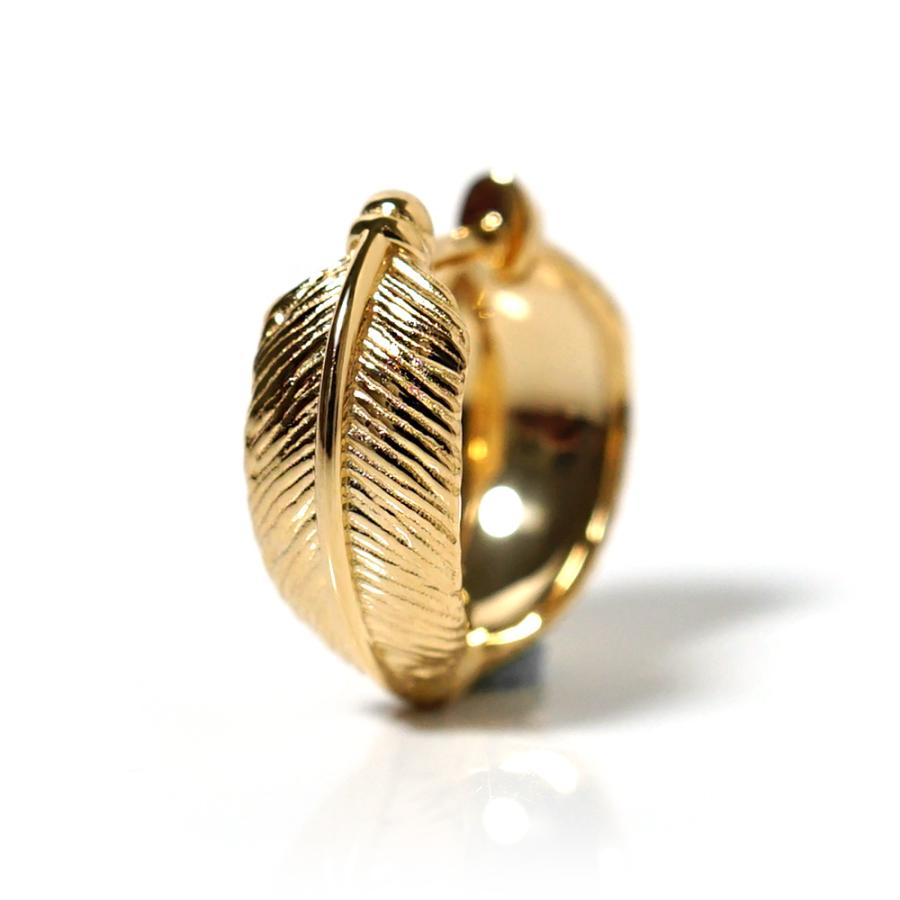 片耳販売】 K18 プルマ フープピアス 13mm レディース メンズ 羽