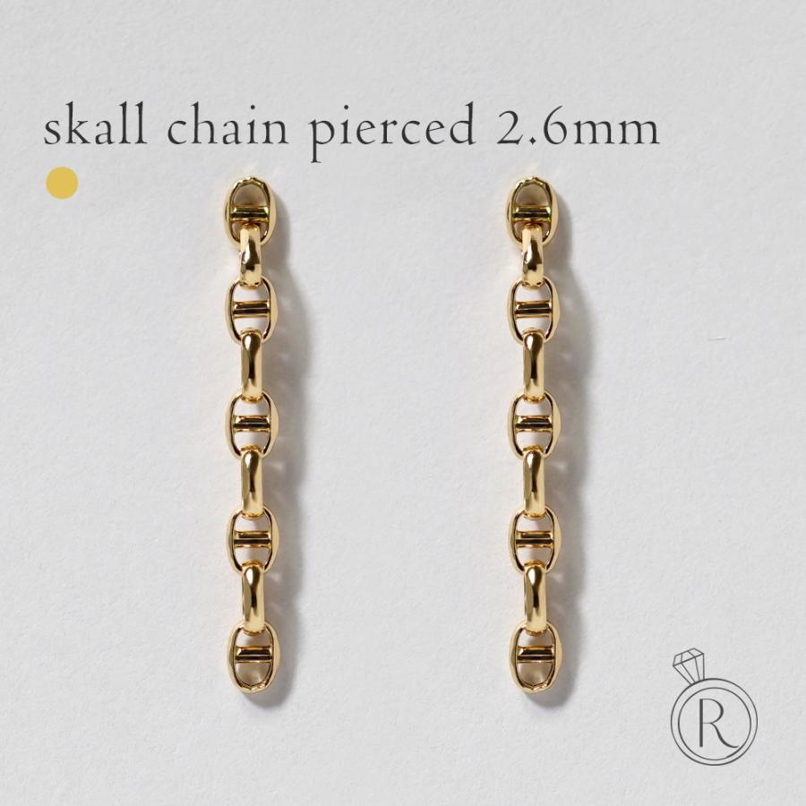 K18 スカルチェーン ピアス 2.6mm レディース 18K 18金 地金