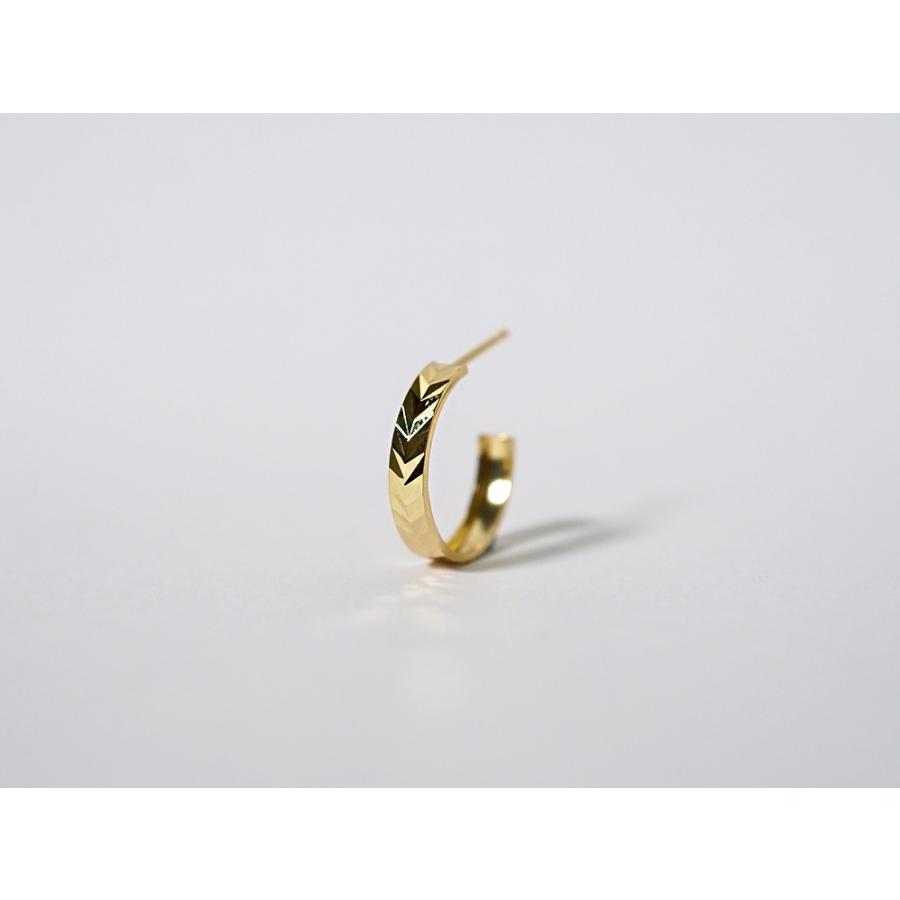 K18 麦穂 フープピアス レディース 女性用 麦の穂 稲穂 18k 18金 ゴールド Pt プラチナ ヘリンボーン 地金ピアス rpaub6423の画像
