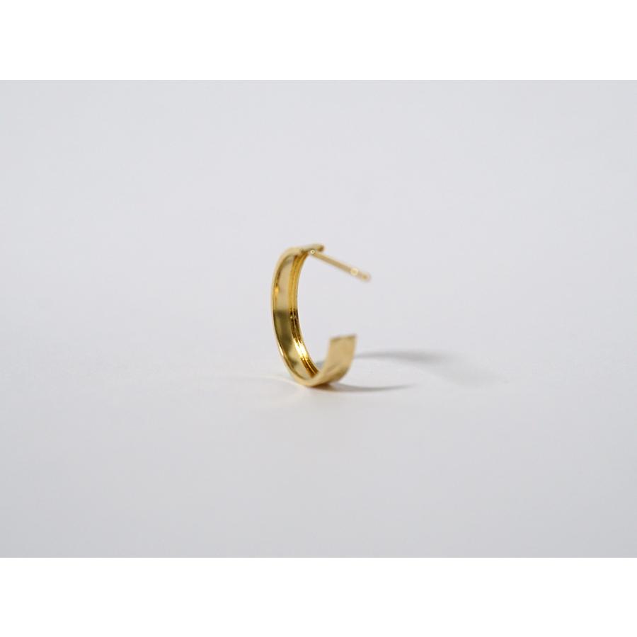 K18 麦穂 フープピアス レディース 女性用 麦の穂 稲穂 18k 18金 ゴールド Pt プラチナ ヘリンボーン 地金ピアス rpaub6423の画像