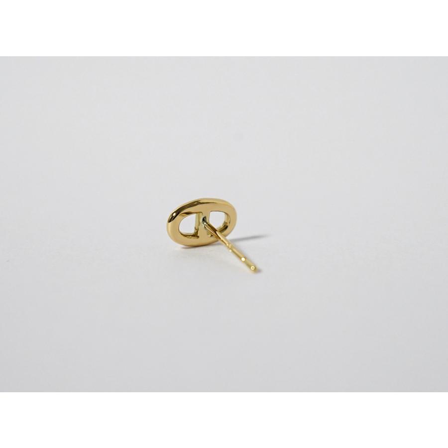 K18 シータ スタッドピアス レディース 女性用 18K 18金 ゴールド Pt プラチナ 錨 碇 鎖 アンカーモチーフピアス rpacp386323の画像