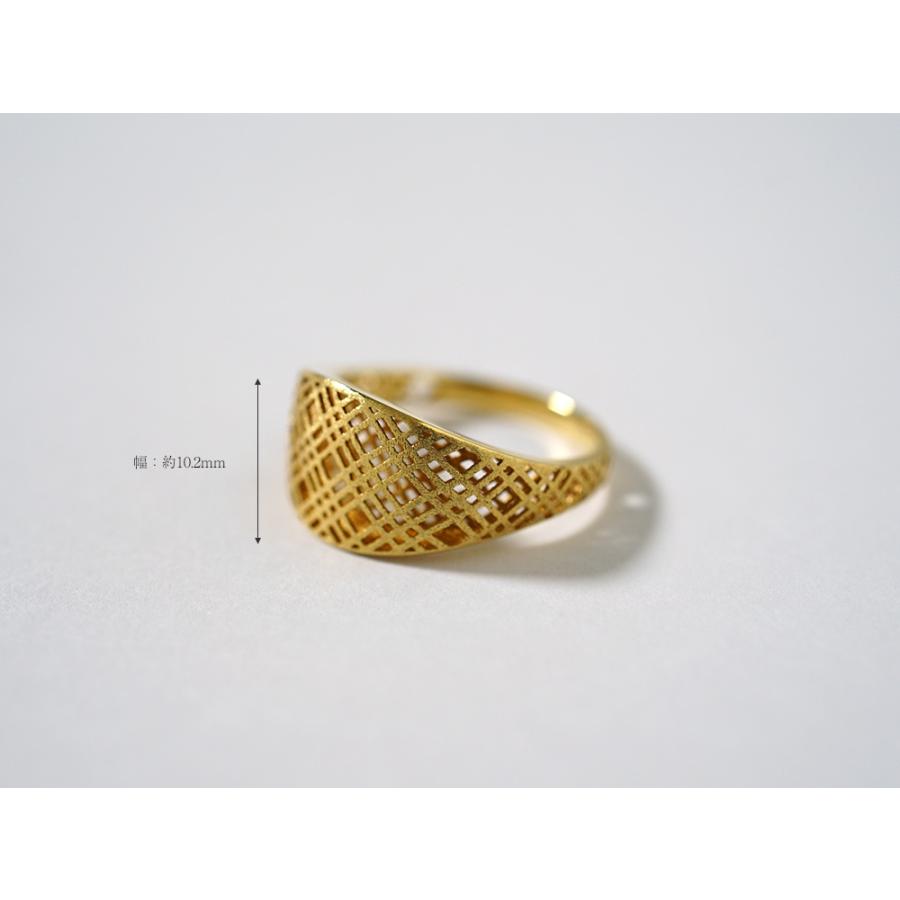 K18 シャドー チェック リング レディース 指輪 幅広 地金リング 18K 18金 Pt ゴールド プラチナ 編み メッシュ シールド  rpj1074t22 : RAPA - 通販 - Yahoo!ショッピング