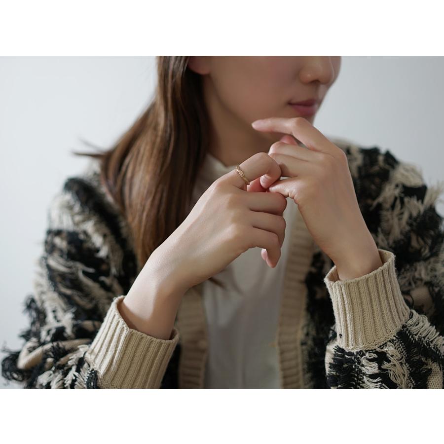 K18 フラクタス リング レディース ウェーブ 波形 18K 18金 Pt