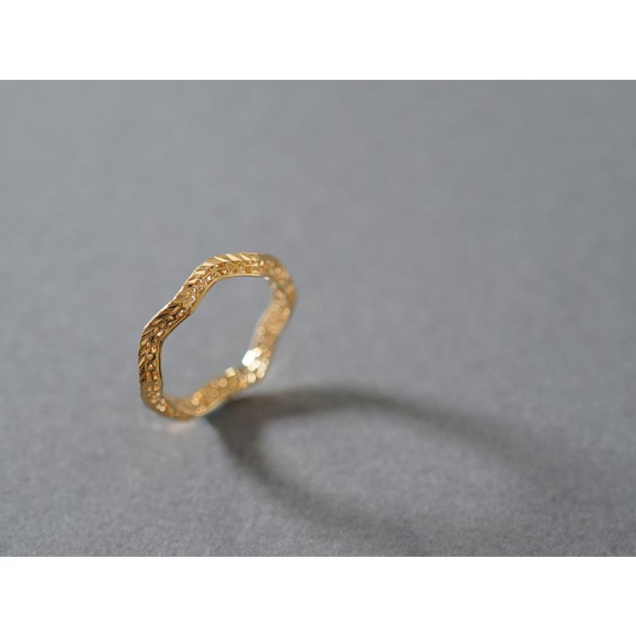 K18 フラクタス リング レディース ウェーブ 波形 18K 18金 Pt