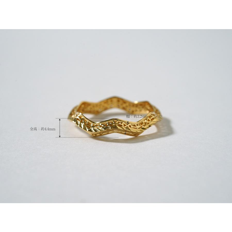 K18 フラクタス リング レディース ウェーブ 波形 18K 18金 Pt