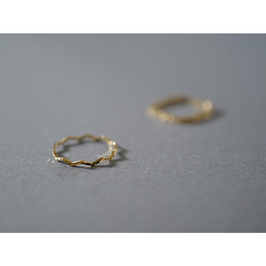K18 ヤマジ リング レディース 18K 18金 波形カットリング フルデザイン プレゼント ギフト 金属アレルギー対応 RAPA ラパ rpj0002b22の画像