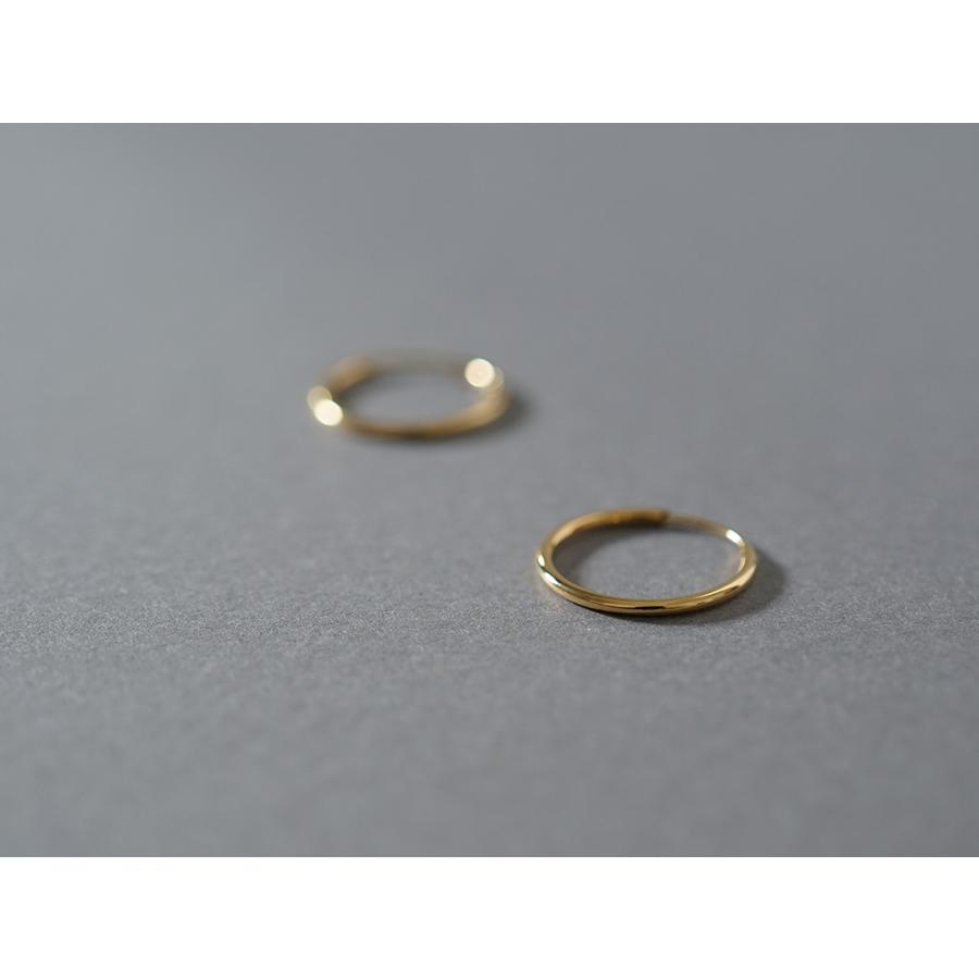 K18 ラウンド イージーフープピアス 19mm レディース 18金 18K