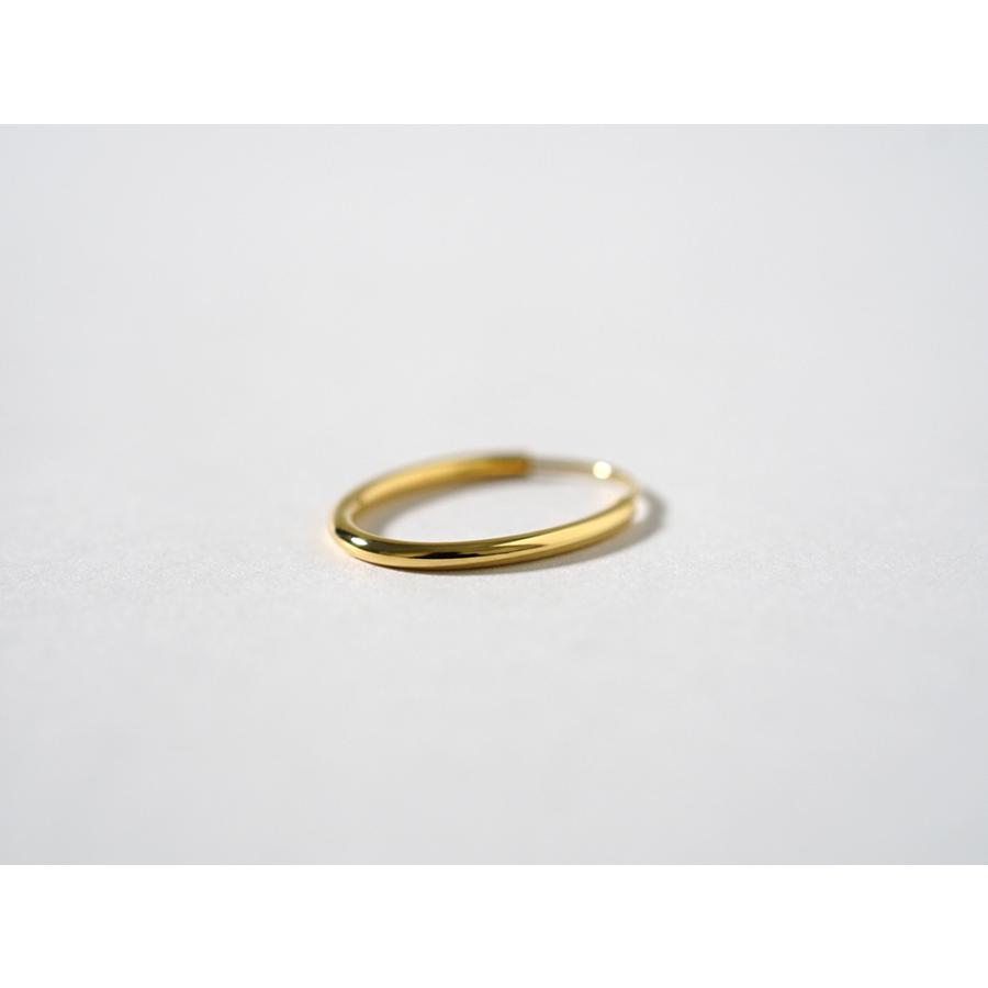 K18 オーバル イージーフープピアス 15mm レディース 18金 18K ゴールドジュエリー サークル パイプピアス シンプル rpj1479a23の画像