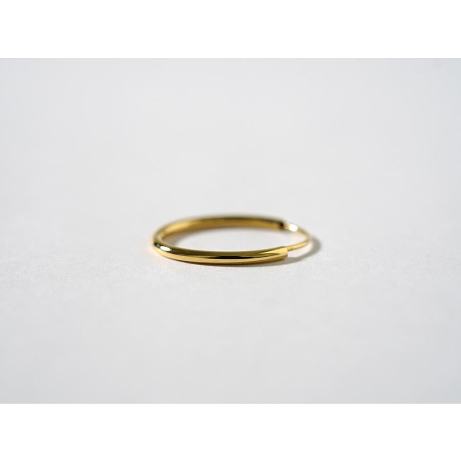 K18ゴールド オーバル型ピアス 15mm K18 オーバル イージーフープピアス 15mm レディース 18金 18K