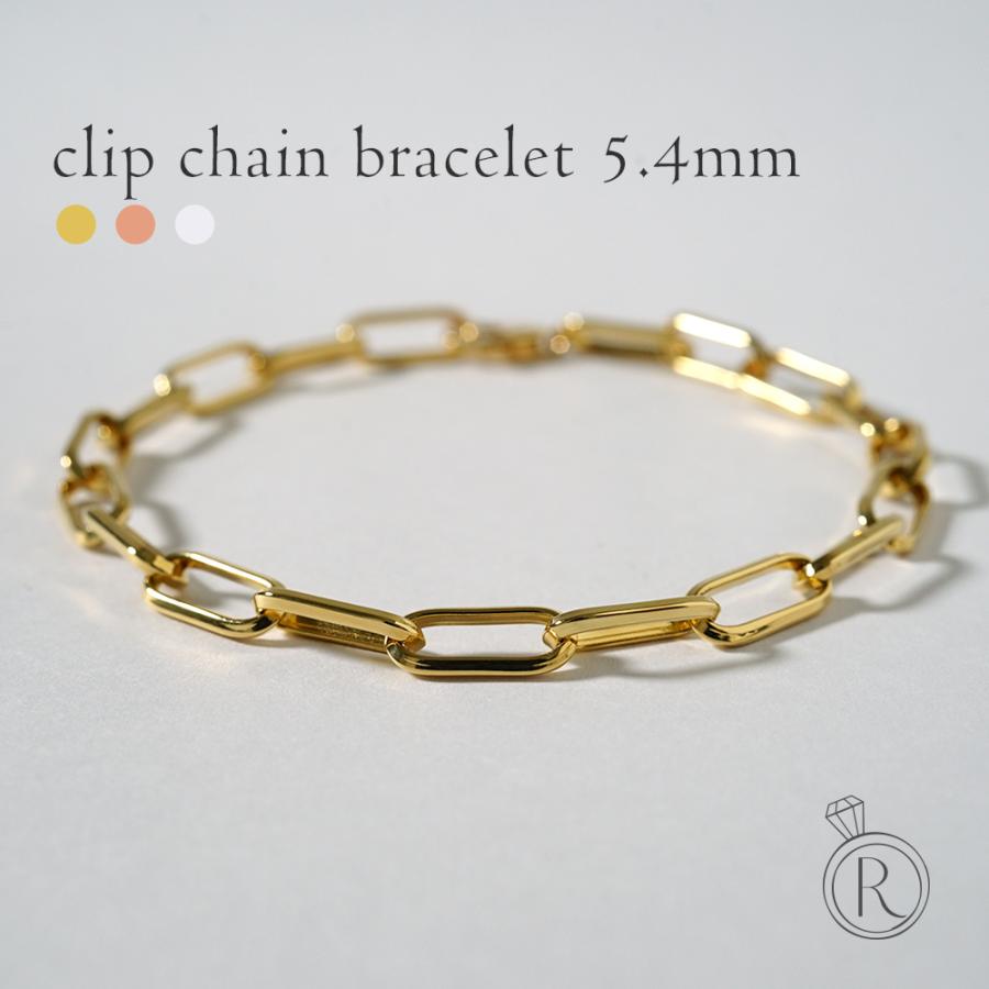 み*り様 k18ブレスレット　クリップブレスレット　18金ブレスレット　ゴールド K18 クリップチェーン ブレスレット 5.4mm チェーンブレスレット