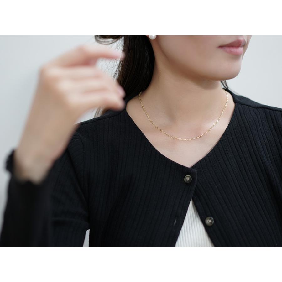 K18 シャインプレス ネックレスチェーン 1.8mm レディース チェーンネックレス メンズ 18k k18ネックレス 18金ネックレス rpj012na21の画像
