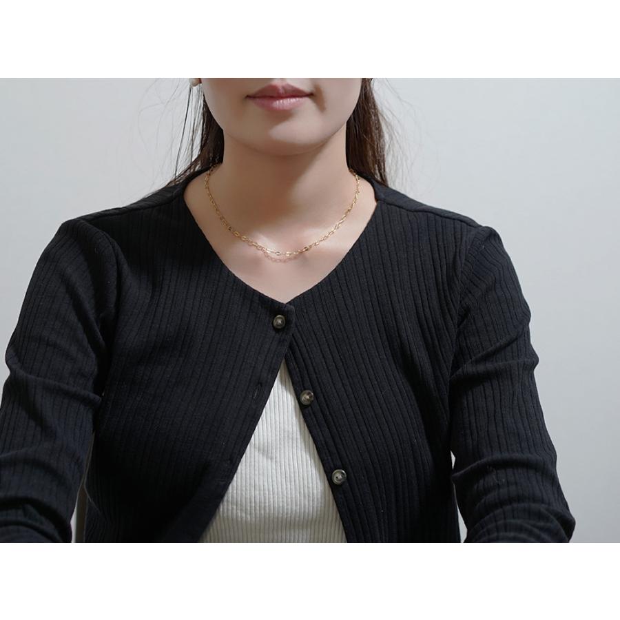 K18 シャインプレス ネックレスチェーン 3.0mm チェーンネックレス メンズ レディース 18k k18ネックレス 18金ネックレス rpj013na21の画像