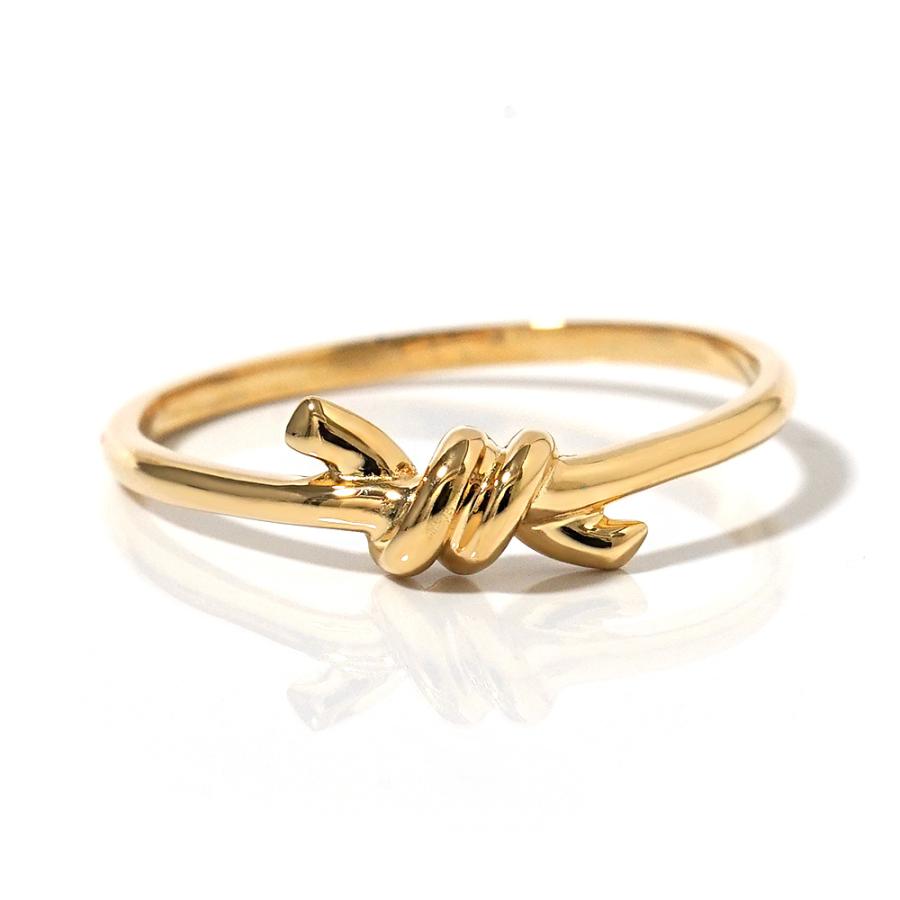 K18 フィッシャーマンズノット リング レディース テグス結び リボン