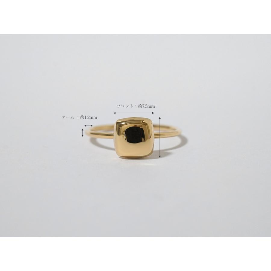 K18 クッションリング レディース 18K 18金 Pt ゴールド プラチナ 四角