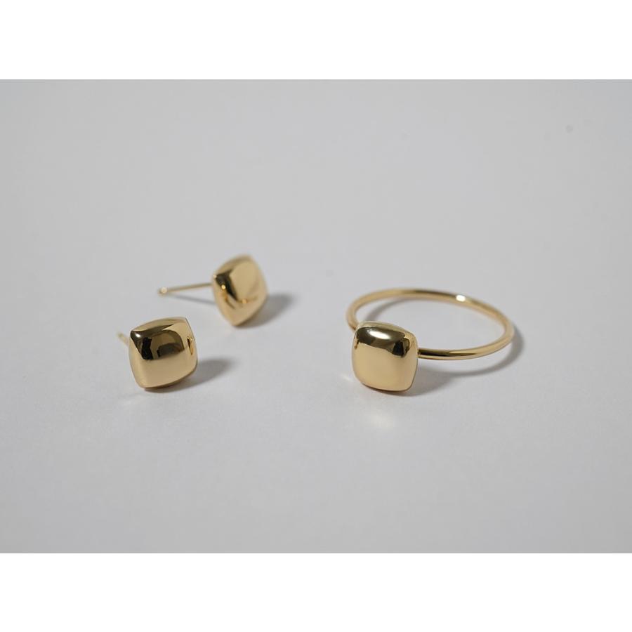 K18 クッション ピアス レディース 18K 18金 Pt ゴールド プラチナ 四角 スクエア スタッドピアス 地金ピアス ギフト rpa2285523の画像