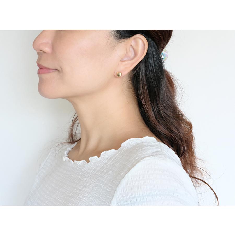 K18 クッション ピアス レディース 18K 18金 Pt ゴールド プラチナ