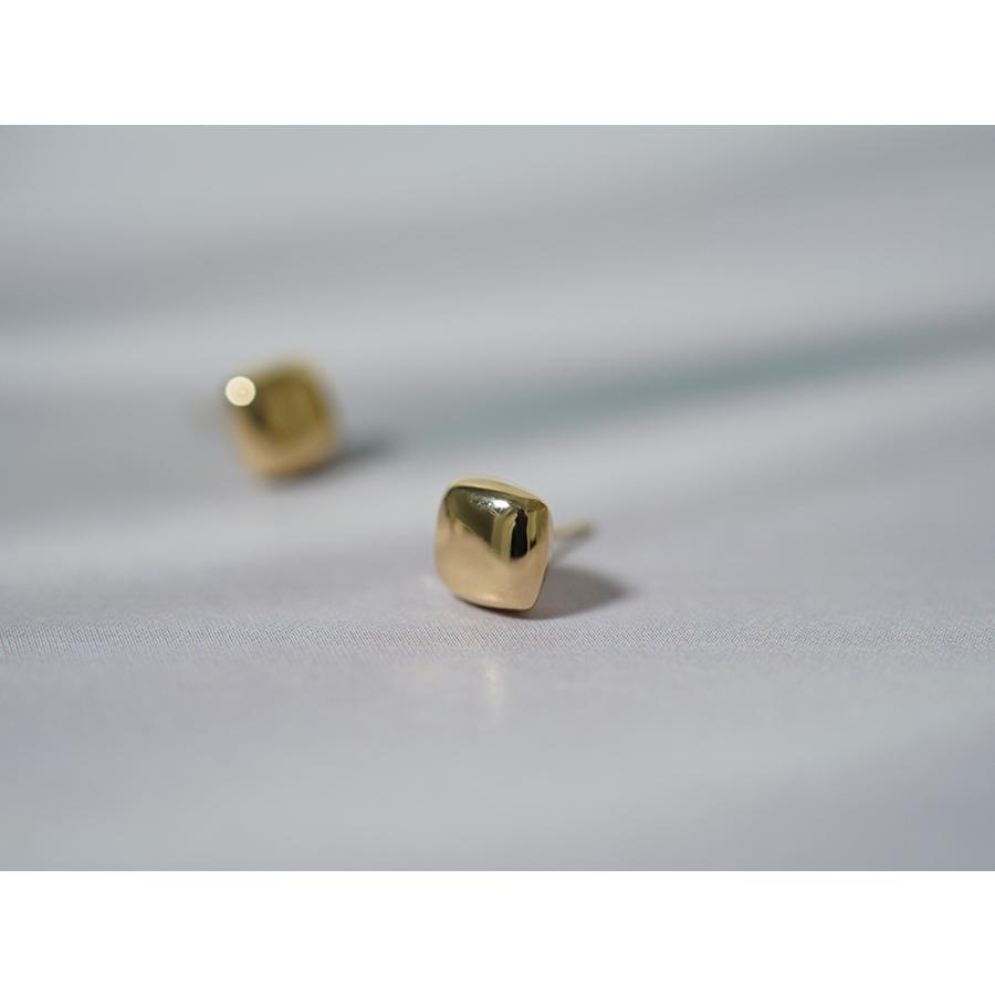 K18 クッション ピアス レディース 18K 18金 Pt ゴールド プラチナ 四角 スクエア スタッドピアス 地金ピアス ギフト rpa2285523の画像
