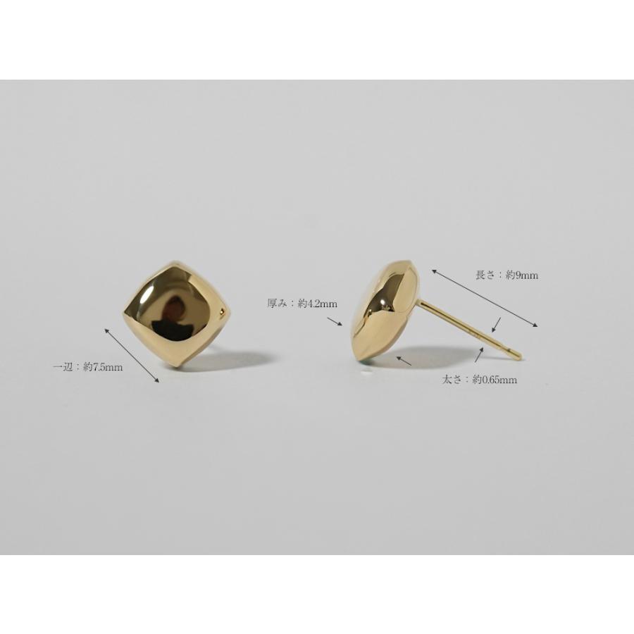 K18 クッション ピアス レディース 18K 18金 Pt ゴールド プラチナ