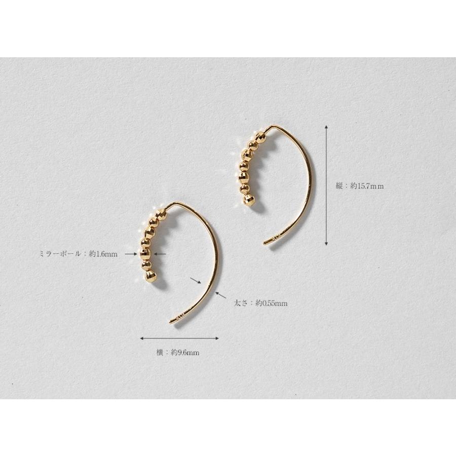 RAPA ラパ　K18 ミラーボール　フックピアス　18K 18金 K18 ミラーボール フックピアス レディース 18K 18金 ゴールドピアス