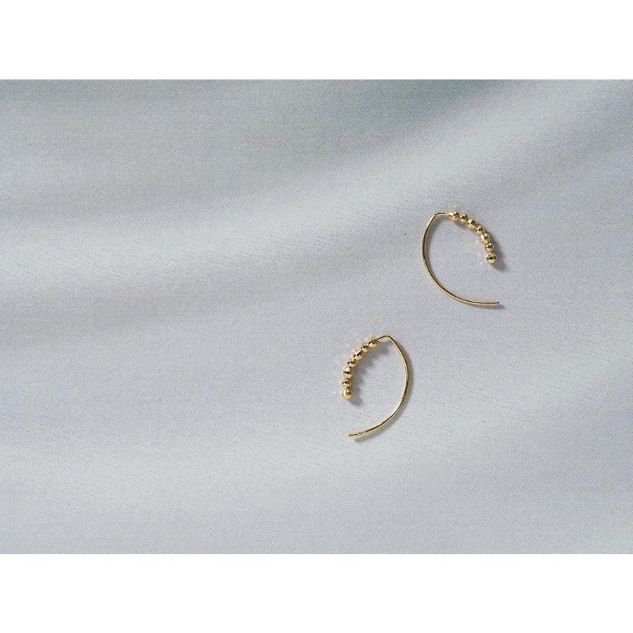 K18 ミラーボール フックピアス レディース 18K 18金 ゴールドピアス