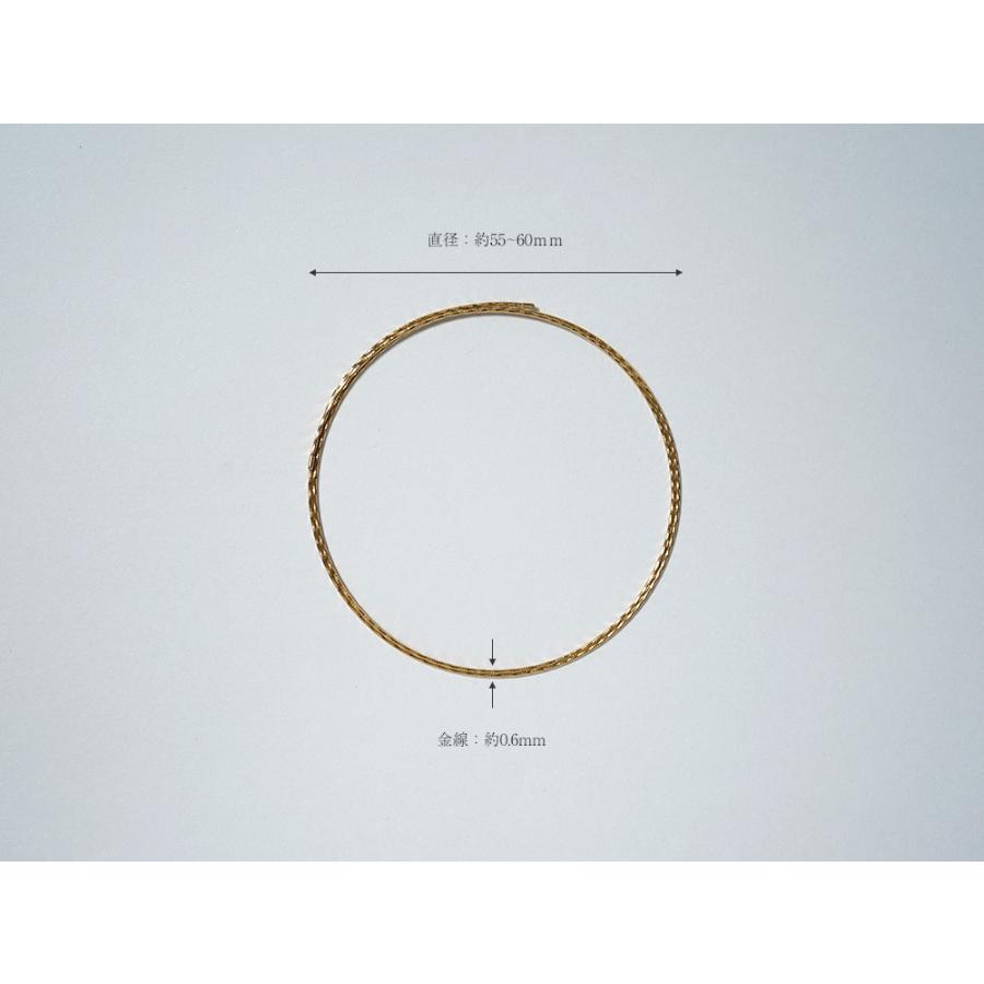 K18 ヤーン バングル レディース ブレスレット 腕輪 フリーサイズ 18K 18金 ゴールド メモリーワイヤーバングル 形状記憶 rpj1095b24の画像