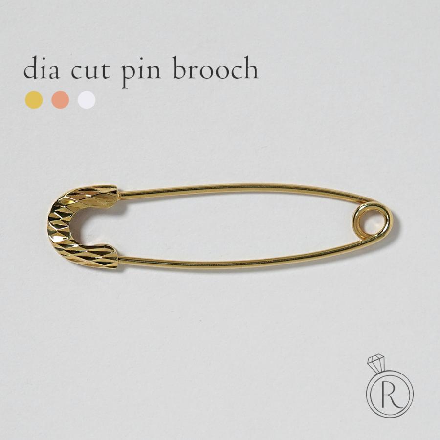 K18 ダイヤカット ピンブローチ レディース メンズ ユニセックス 18K
